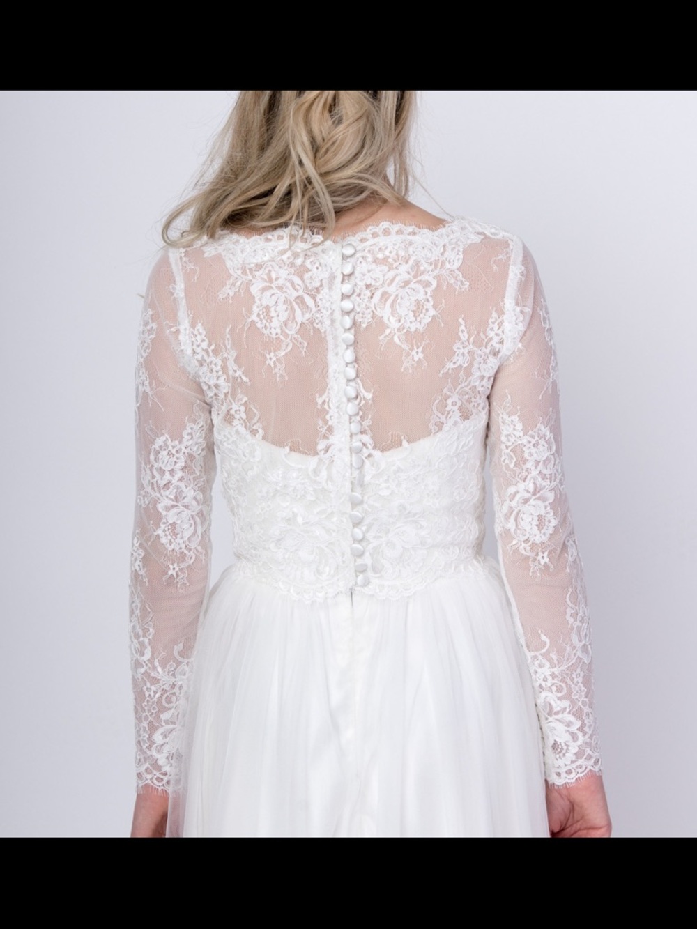 Lace Long-Sleeve White Bridal Dress